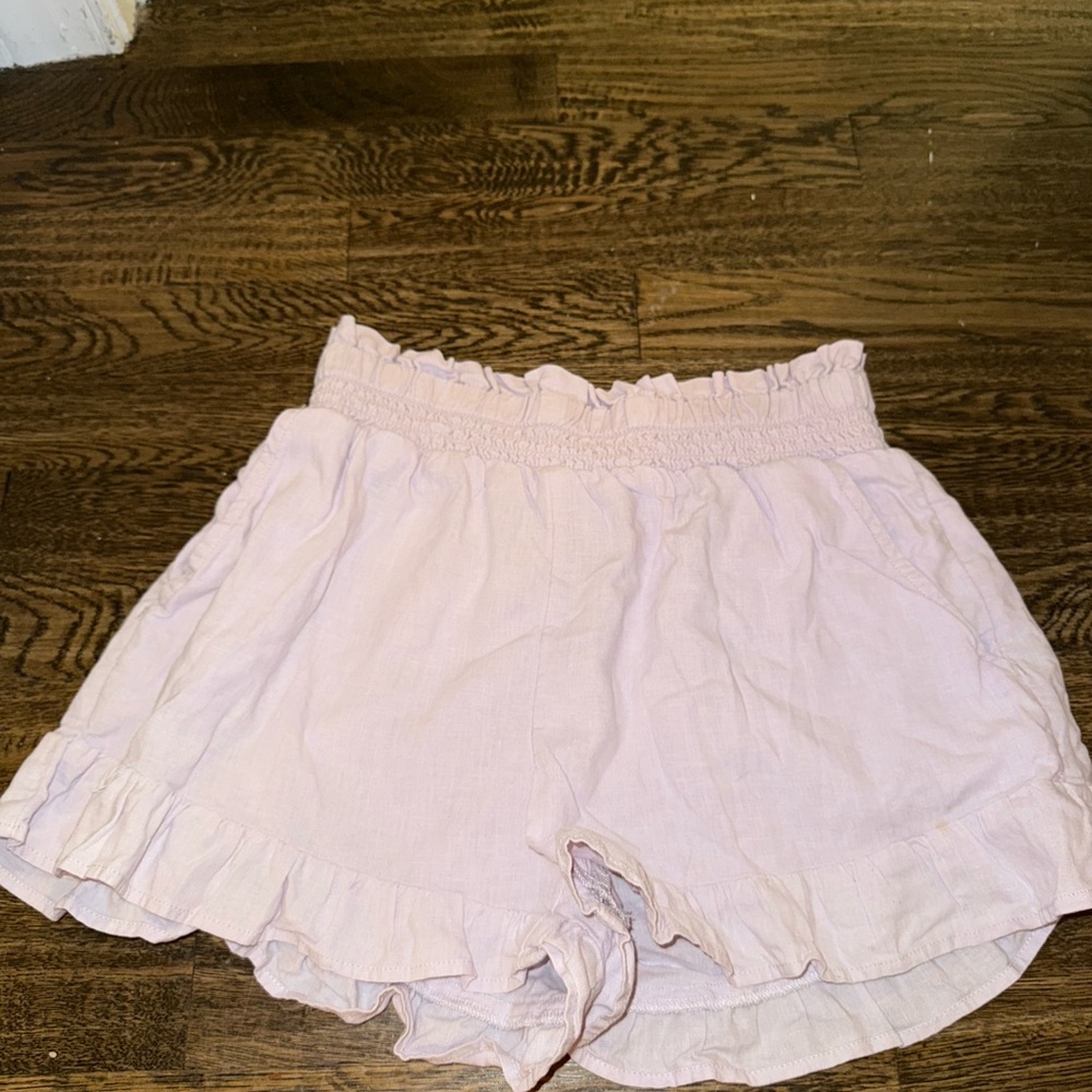 Women's lilac Ruffle Hem Shorts